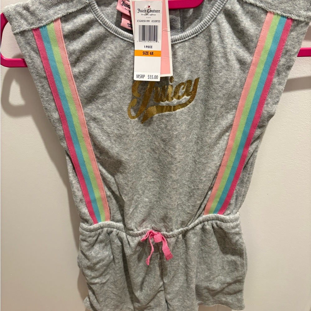 Juicy Couture Kids Gray Top with Rainbow Stripes